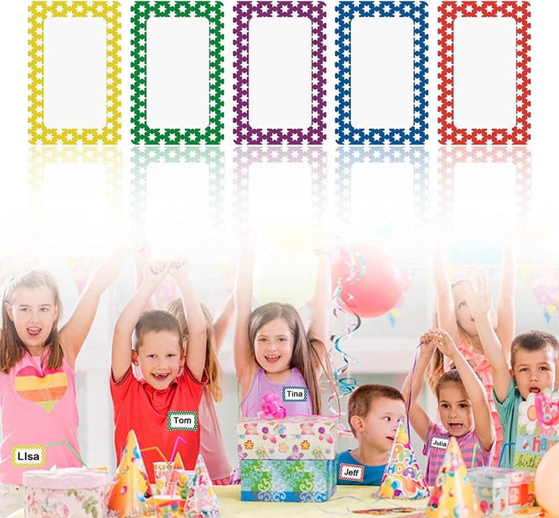Solar-Power Plain Name Tags Stickers Colorful Star Border All Purpose Labels - 200 Stickers, Strong Adhesive (3.5 x 2.25 inch) - Image 4